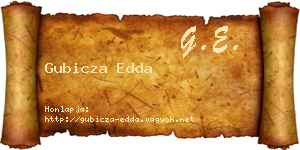 Gubicza Edda névjegykártya
